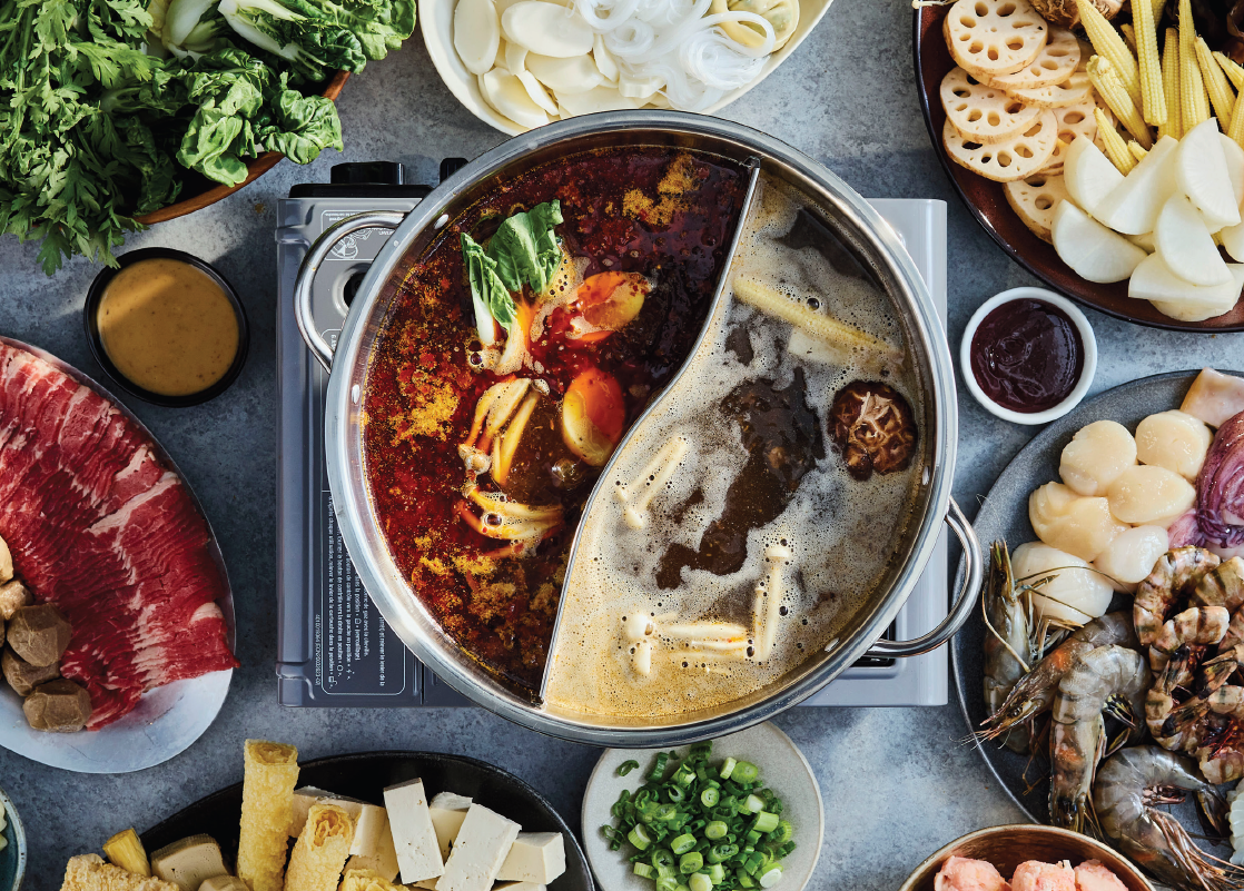 Person serving Chinese food
